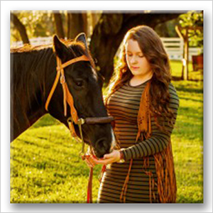 High School senior girl with a horse